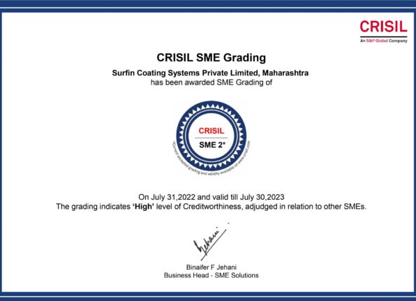 CRISIL-SME-Gradings-Certificate - Surfin Coating Systems Private Limited... CRISIL-SME-Gradings-Certificate - Surfin Coating Systems Private Limited...