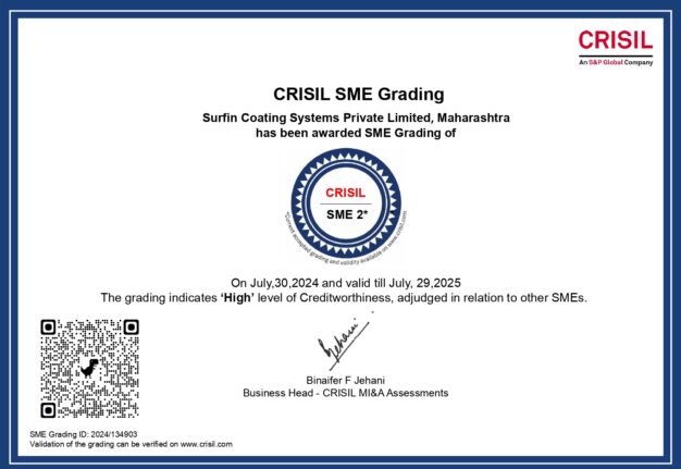 CRISIL SME Grading Certificate_Surfin Coating Systems Private Limited_24..._page-0001 CRISIL SME Grading Certificate_Surfin Coating Systems Private Limited_24..._page-0001