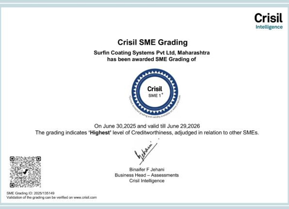 CRISIL SME Grading Certificate Surfin Coating Systems Pvt Ltd_ 25 CRISIL SME Grading Certificate Surfin Coating Systems Pvt Ltd_ 25